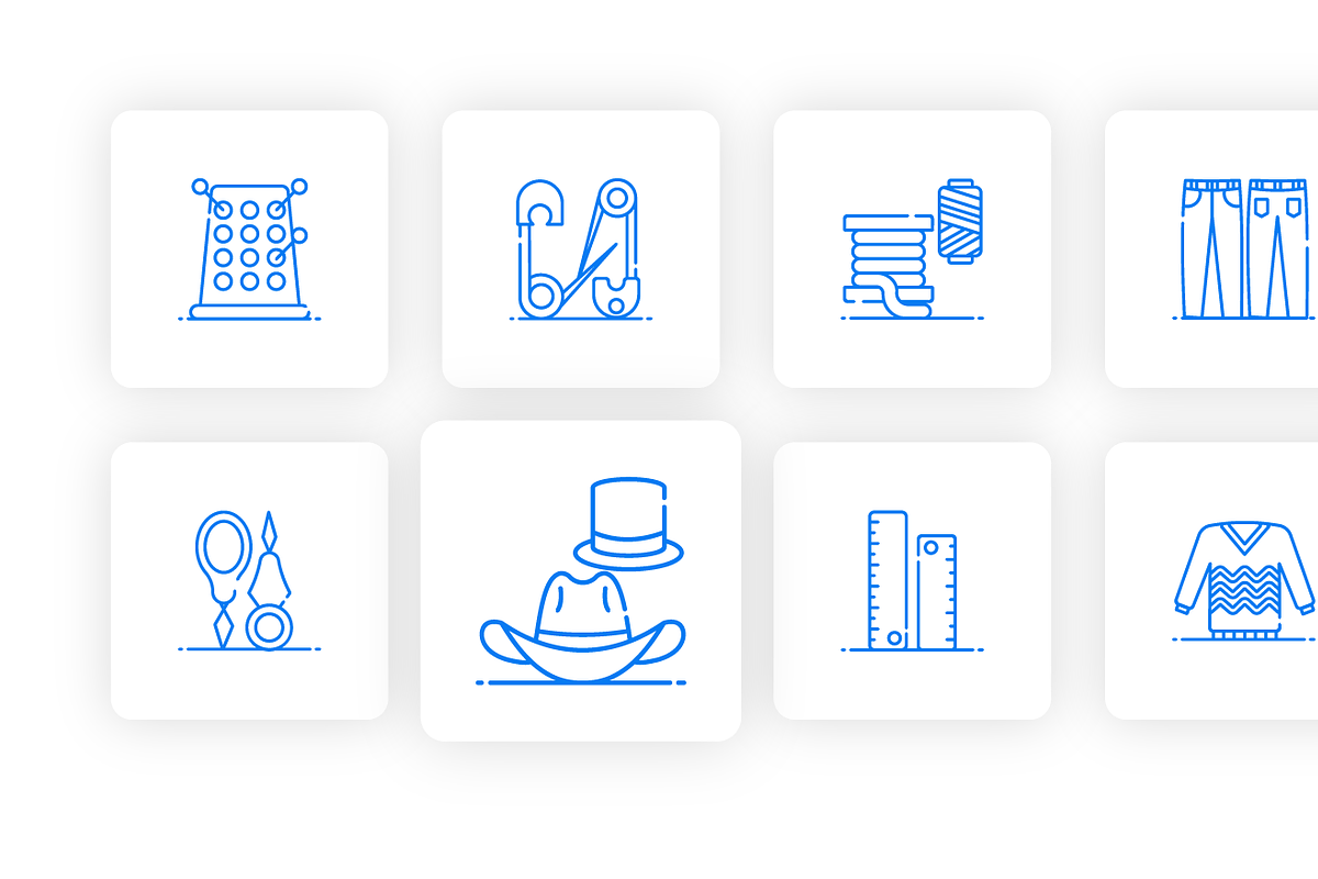 Tailoring Icons Set, an Outline Icon by Brickclay (Photo 7 of 7)
