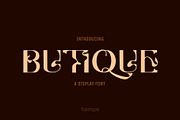 Butique Display Font, a Serif Font by fuzztype (Thumbnail 1 of 12)