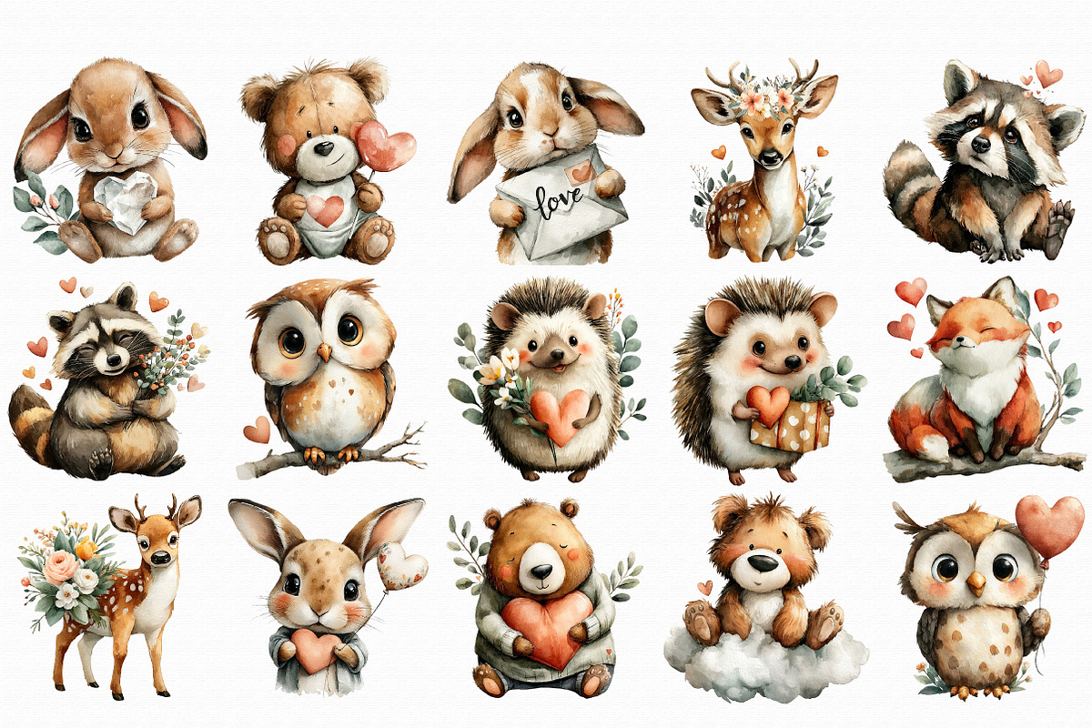 Adorable Valentine Woodland Friends, an Illustration by Libby Wishes (Photo 3 of 6)