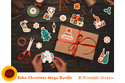 Boho Bundle Christmas Stickers, an Object Graphic by AvaAva (Thumbnail 1 of 8)