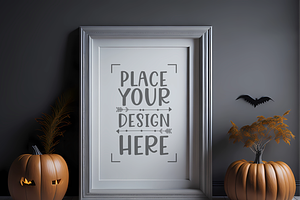Halloween Frame Mockup, a Print Template by Ali's Designs