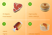 Food 3D Illustration, a Food & Drink 3D Model by Vektora Studio (Thumbnail 2 of 6)