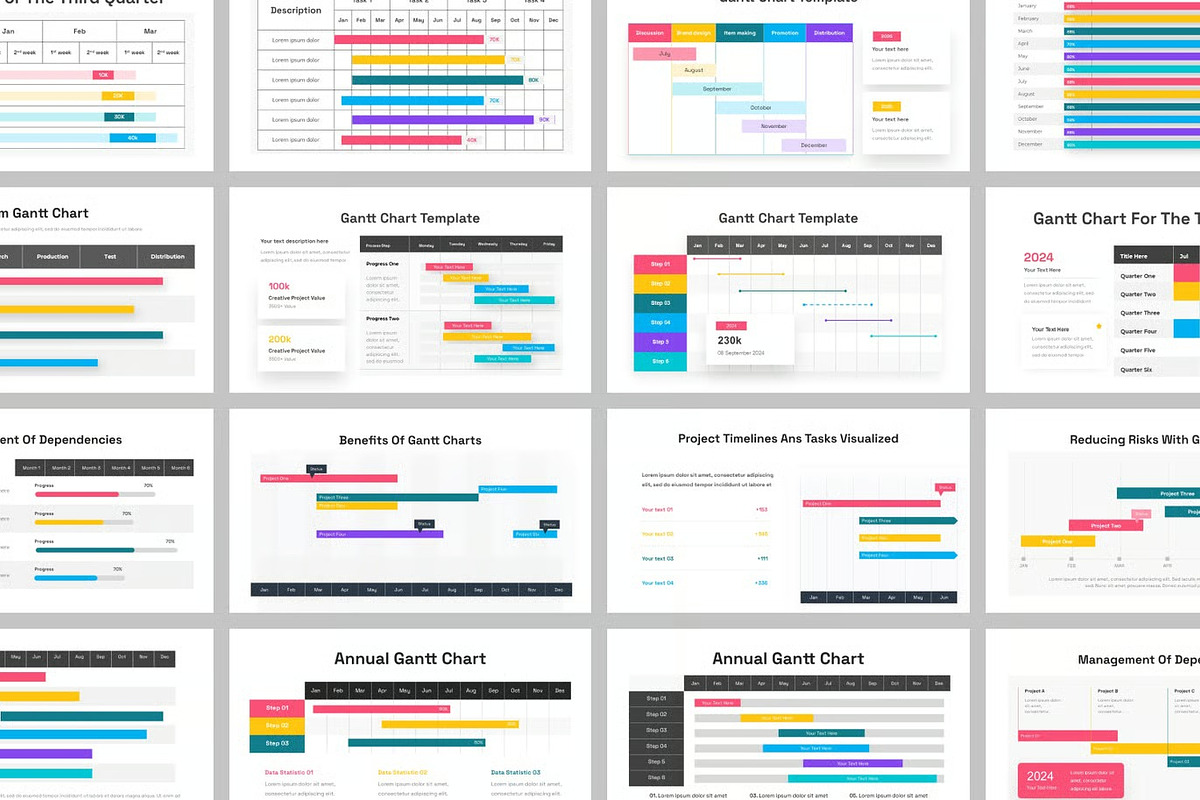 Gantt Chart Infographic Powerpoint, a Presentation Template by Fit-tee (Photo 2 of 2)
