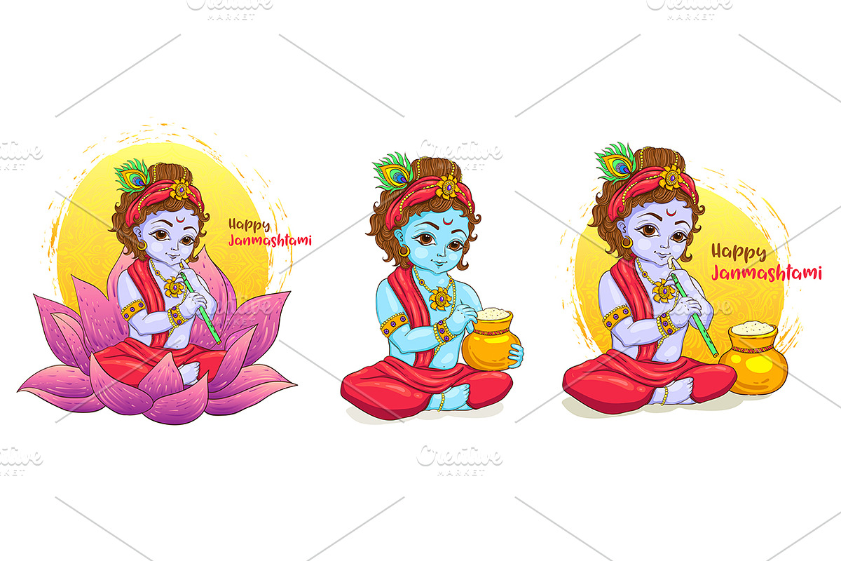 Little Krishna, Happy Janmashtami, an Illustration by Marysha Art (Photo 1 of 4)