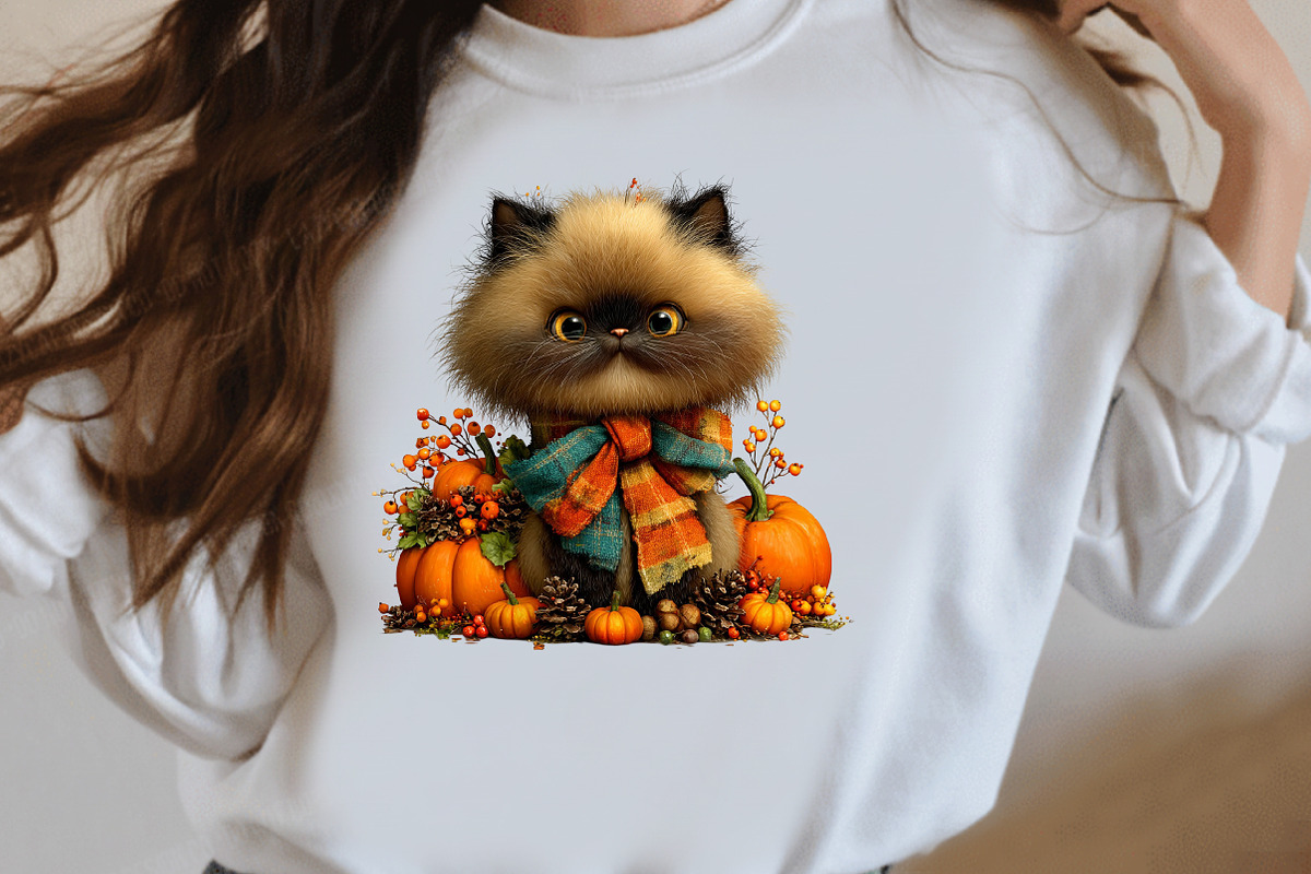 Whimsical Fluffy Cat Clipart, a Seasonal Illustration by Designworld (Photo 7 of 8)