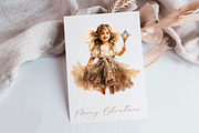 Christmas star Victorian little girl, a Person Illustration by Hello My Print (Thumbnail 7 of 7)
