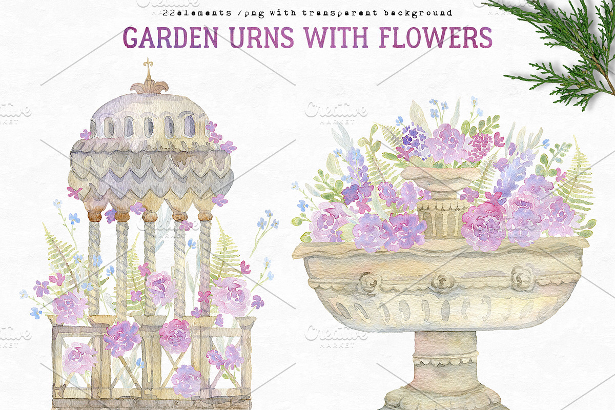 Watercolor victorian garden, an Animal Illustration by kateja (Photo 7 of 11)