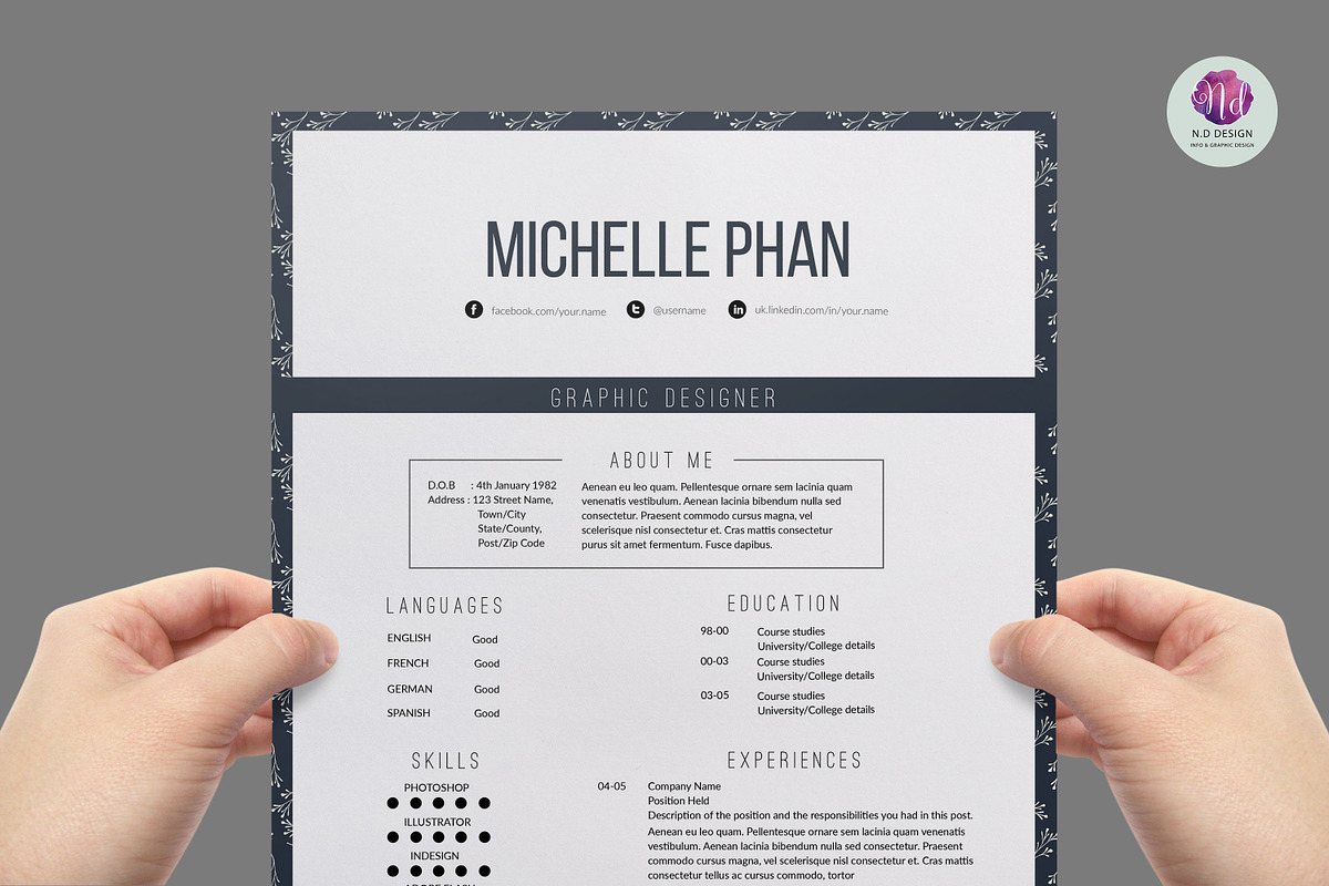 Elegant resume template, a Resume Template by Chic templates (Photo 1 of 3)