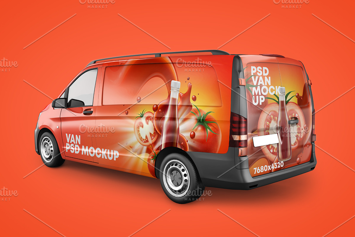 Realistic Panel Van PSD Mockup, an Object Graphic by Sinlatown (Photo 6 of 17)