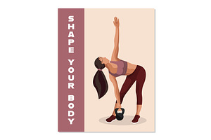 Fitness woman performing a stretch, a Sport Illustration by okskukuruza
