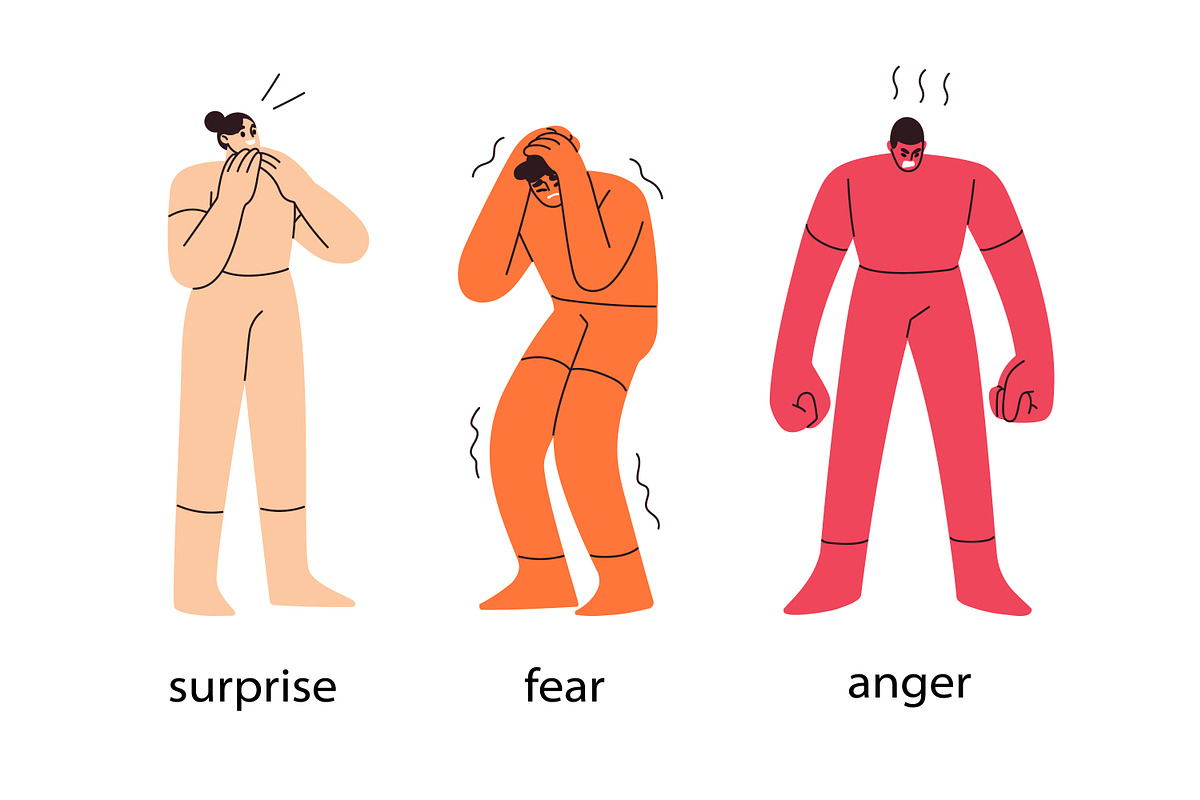 Characters expressing basic emotions, a Person Illustration by Good Studio (Photo 3 of 3)