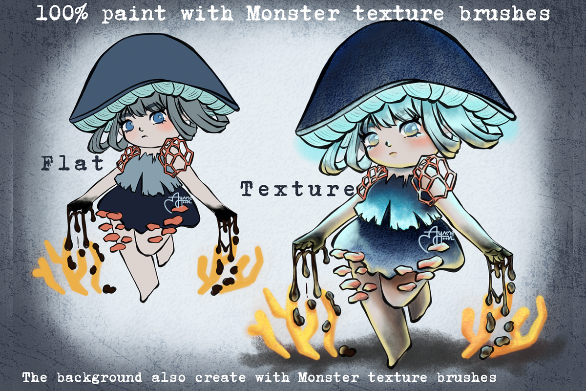 32 Monster texture Procreate brushes, a Brush Add-On by ProcreateiBox (Photo 10 of 10)