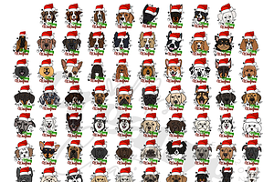 Christmas Dog Breeds Bundle Clipart, a Graphic by Mrs. Creative Creations