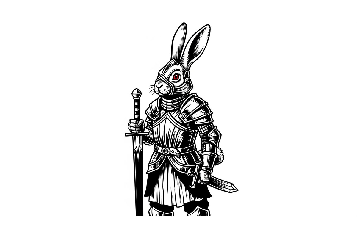 Warrior Bunny Knight Silhouette, an Illustration by jahid234 (Photo 30 of 49)