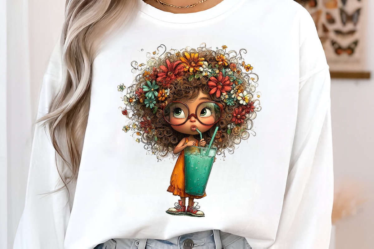Whimsical Summer Coffee Girls Clipar, an Illustration by GatewayDesign (Photo 3 of 6)