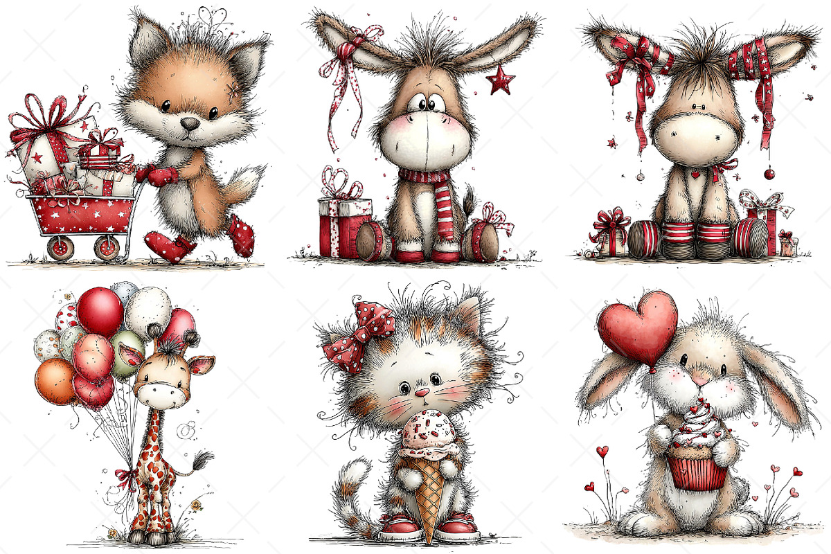 Whimsical Birthday Party Animals Png, an Illustration by Craft Nest (Photo 3 of 11)