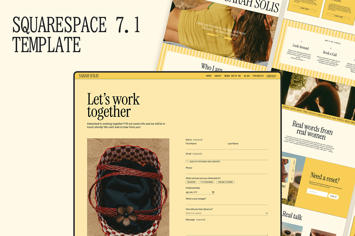Yellow Squarespace Website Template preview 5