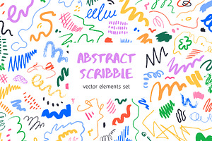 Abstract, doodle scribbles set, a Decorative Illustration by Good Studio