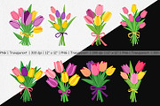 Tulip Bouquet Clipart, a Graphic by Artnoy (Thumbnail 2 of 5)
