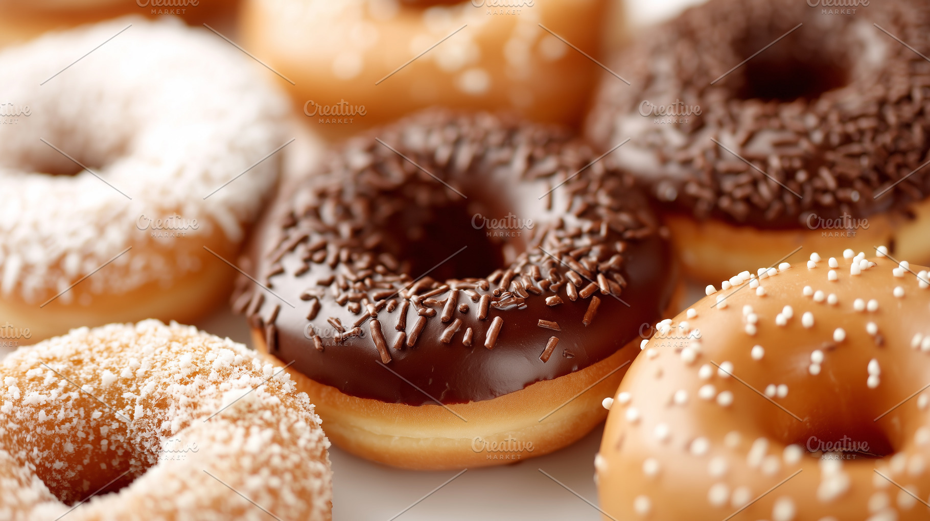 Glazed donuts with chocolate icing,, a Food & Drink Photo by MistyDay