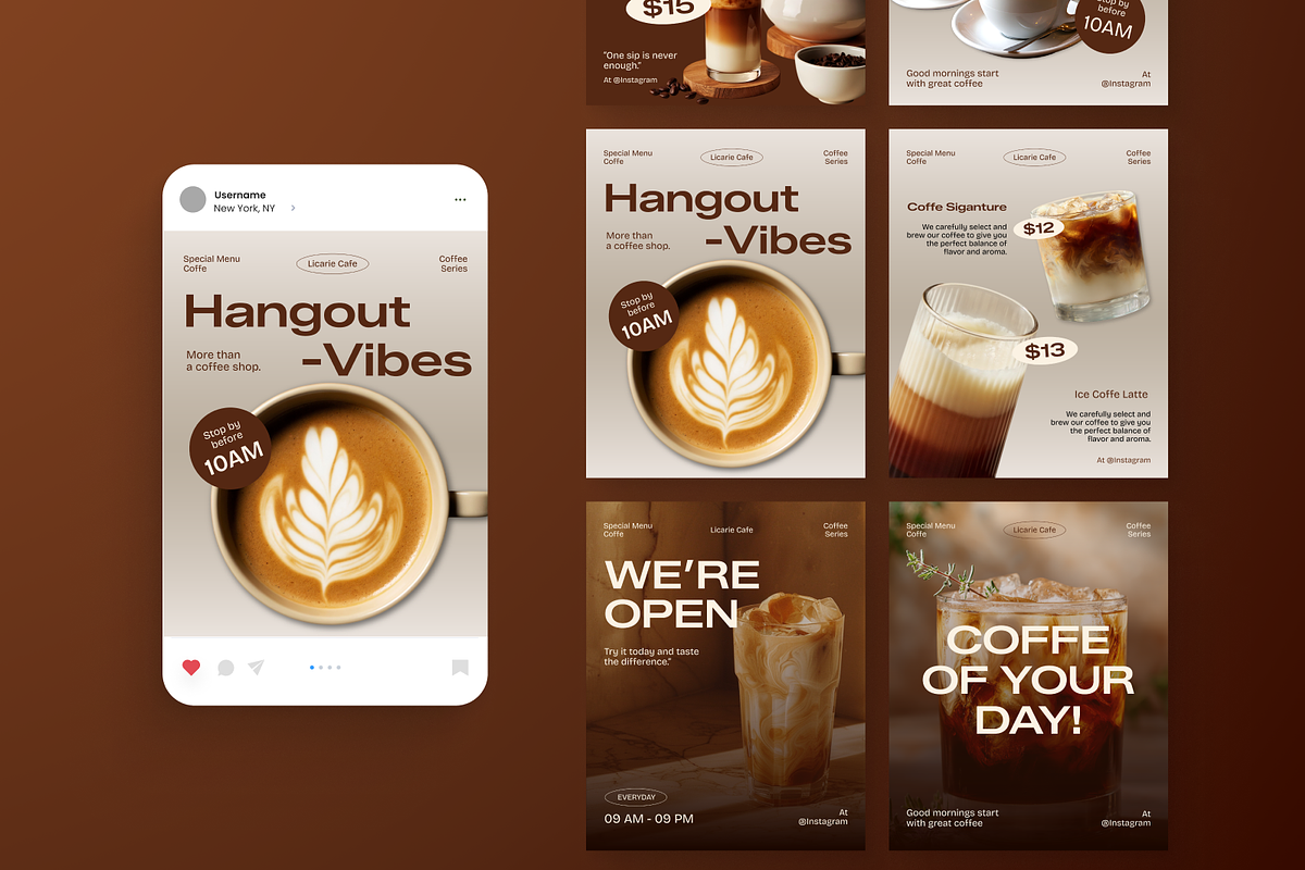 Coffeshop Instagram Post, a Social Media Template by Annora Studio (Photo 5 of 6)