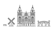 Amsterdam City Line Vector, a Work Illustration by Tettygreen (Thumbnail 3 of 3)