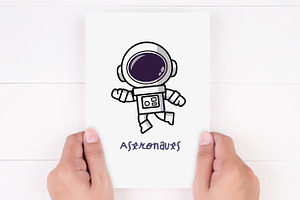 Cute Astronauts Cartoon Clipart