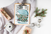 Christmas Cards Clipart Set, a Seasonal Illustration by Leonaa art (Thumbnail 3 of 10)