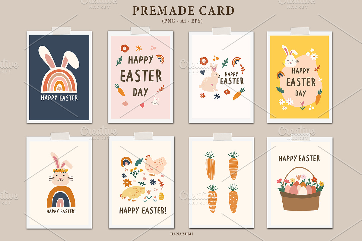 Happy Easter Set! #2, a Decorative Illustration by Hanazumi (Photo 3 of 11)