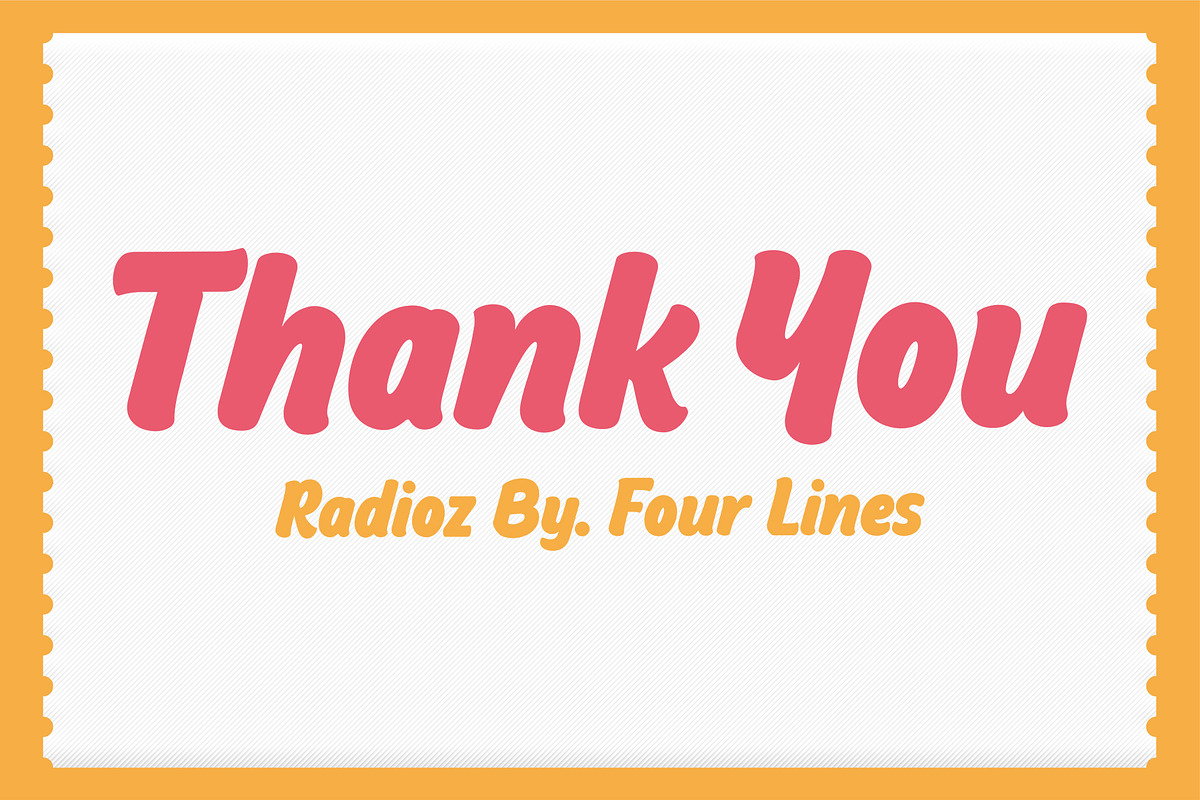 Radioz – Simply Playful Display font, a Sans Serif Font by Four Lines Std. (Photo 10 of 10)
