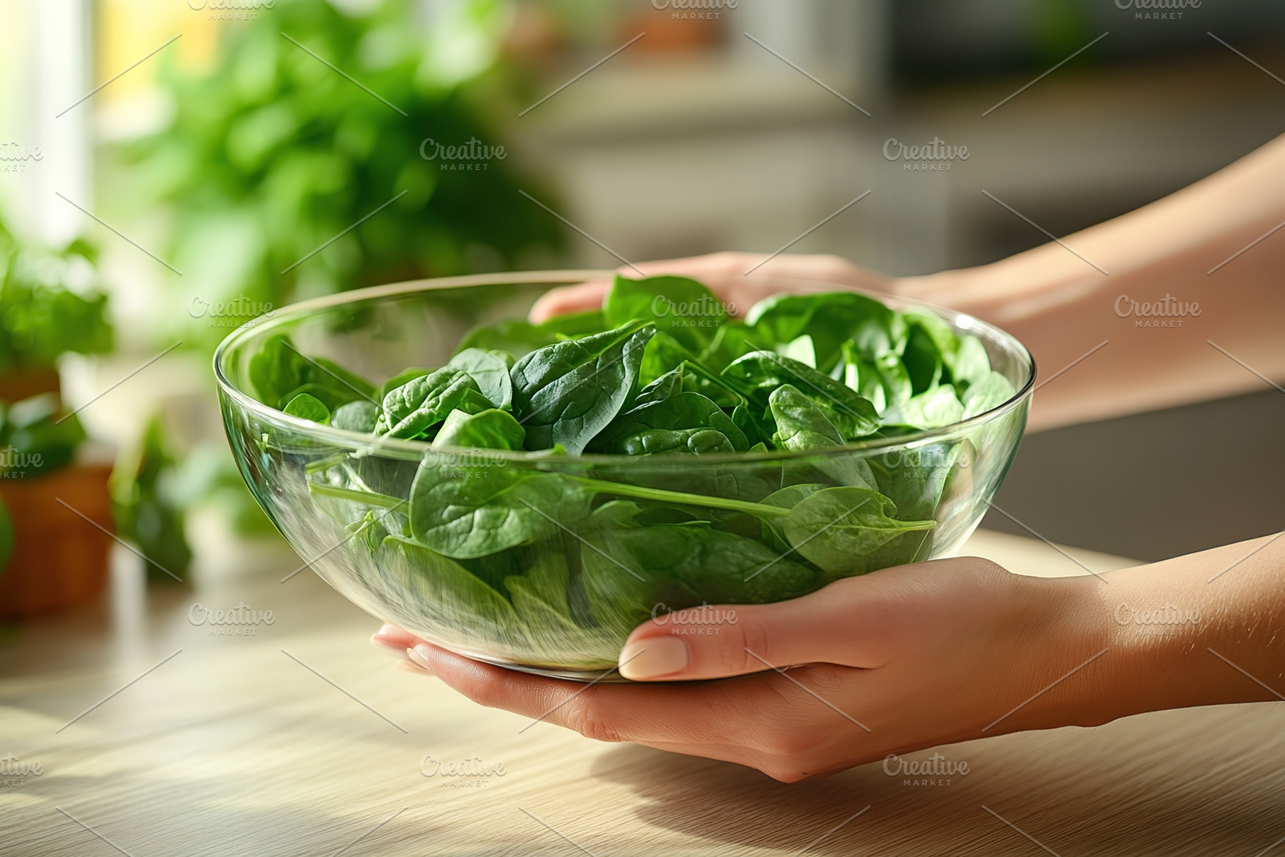 Fresh basil leaves in bowl, healthy food, a Food & Drink Photo by AlyaAnd