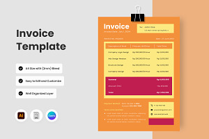 4 Set Business Invoice Template V4, a Print Template by twinstd
