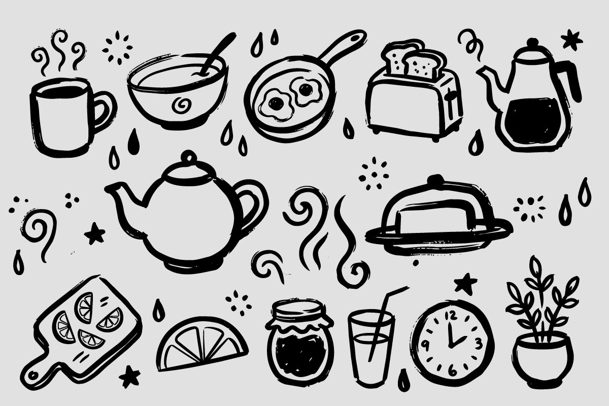 Food & Kitchen Hand-Drawn Doodle, a Food Illustration by Huza Studio (Photo 10 of 10)