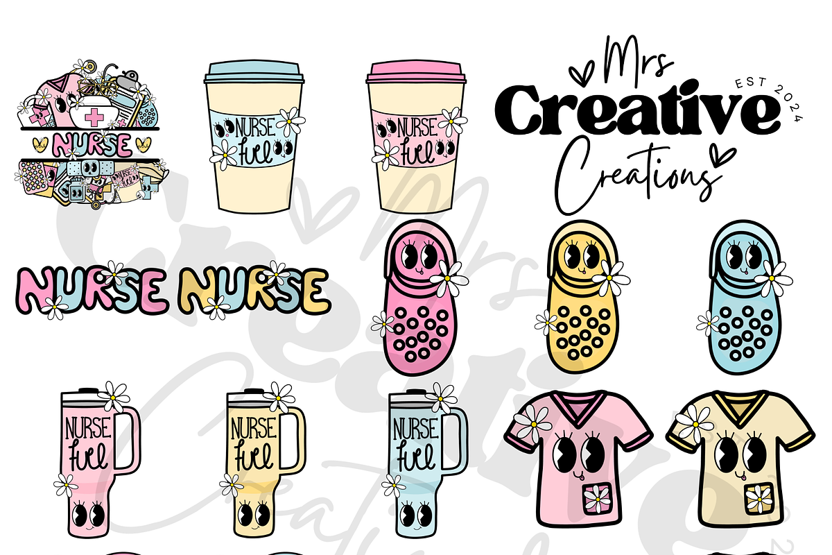 Retro Nurse Clipart Bundle, a Graphic by Mrs. Creative Creations (Photo 1 of 7)