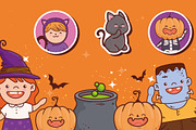 Halloween Cute Sticker Set, a Templates & Theme by studiogstock (Thumbnail 4 of 5)