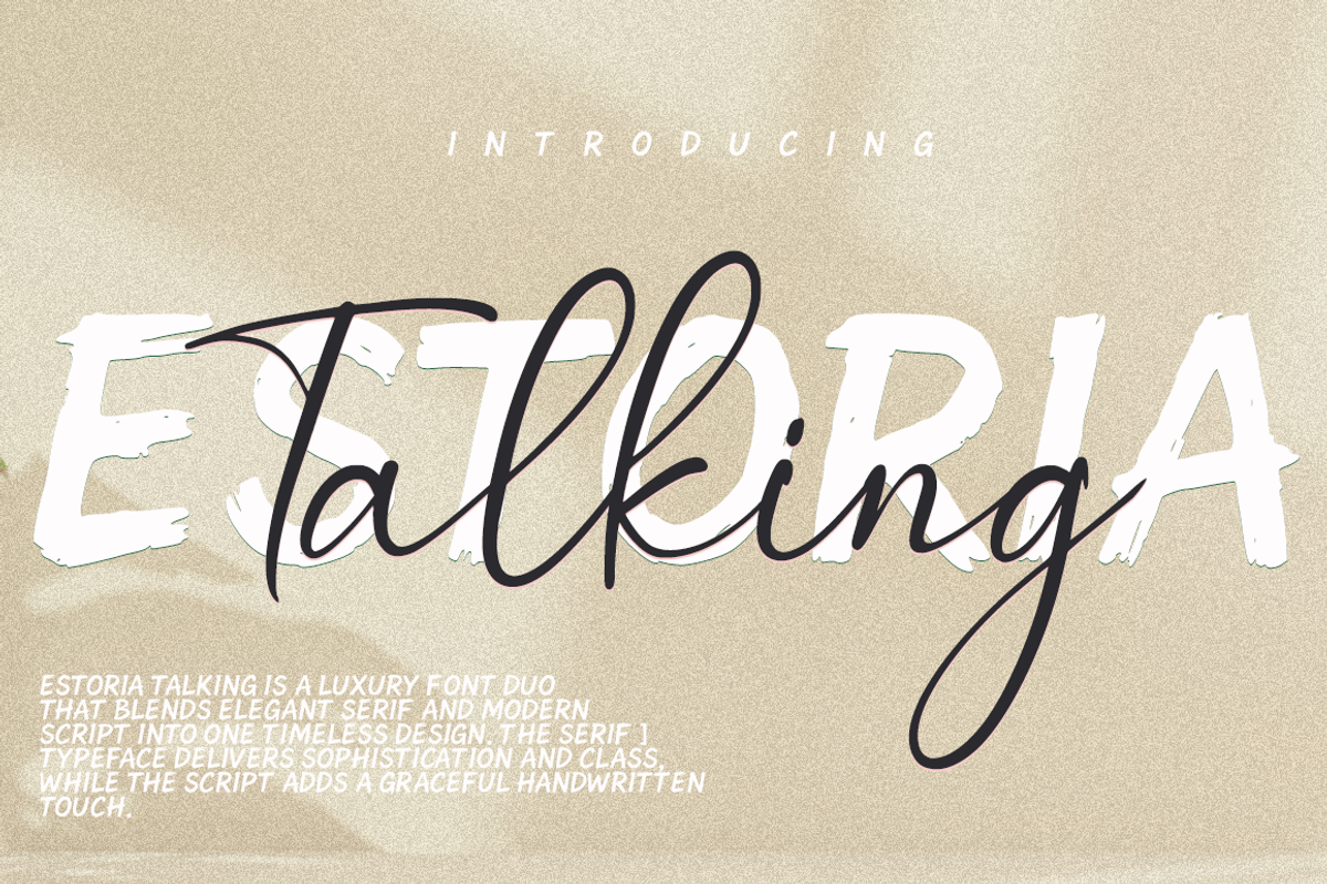 Estoria talking font duo, a Handwritten Font by cocodesign (Photo 1 of 7)
