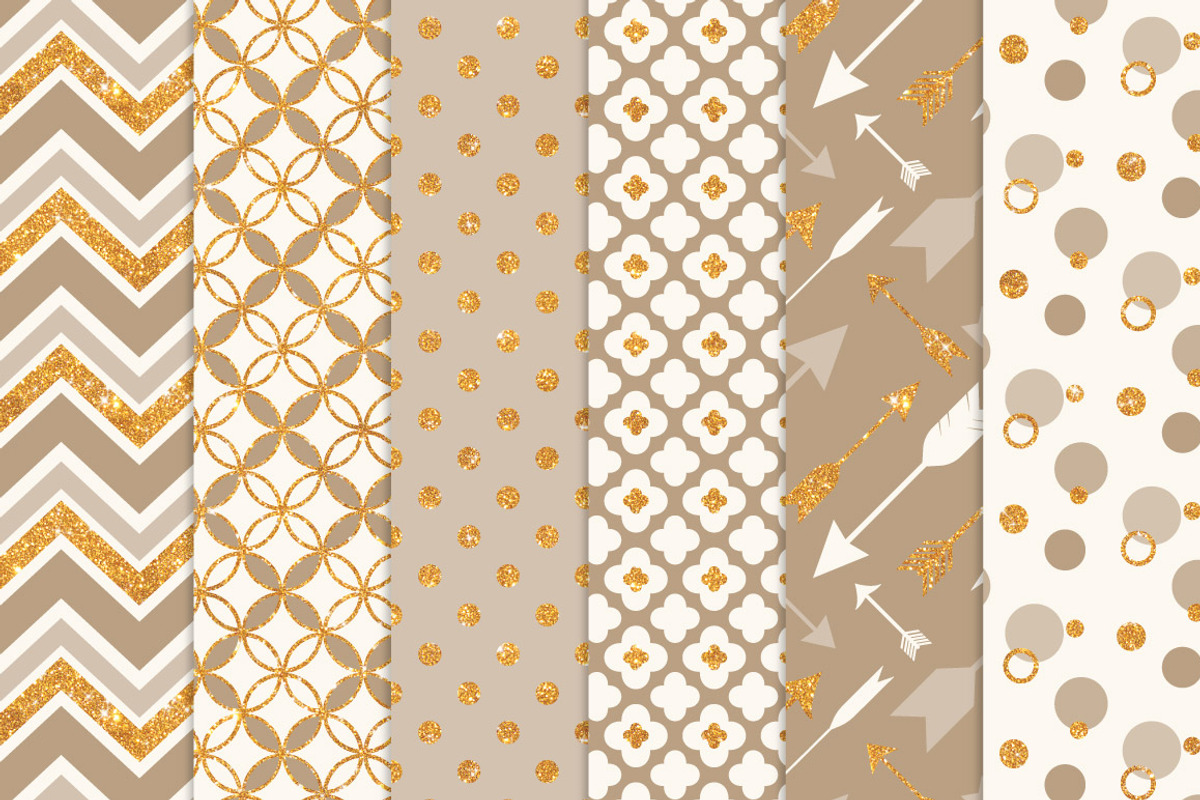 Champagne Bohemian Glitter Patterns, a Pattern Graphic by Amanda Ilkov (Photo 2 of 3)