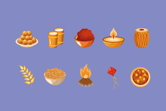 Lohri Celebration Illustration Set preview 2