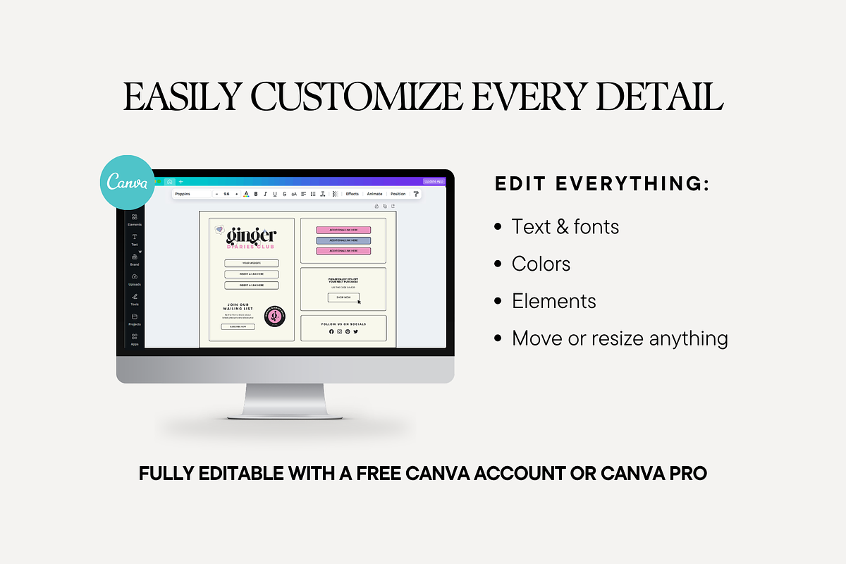 Canva Link In Bio Template, a Landing Page Template by Anna Design Studio (Photo 3 of 11)