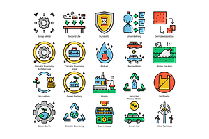 80 Circular Economy Icons