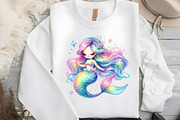Cute Mermaid Clipart, an Illustration by DreamCafeArt (Thumbnail 4 of 5)
