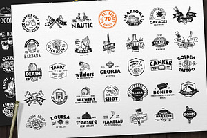 70 Vintage Badges Logo Pack