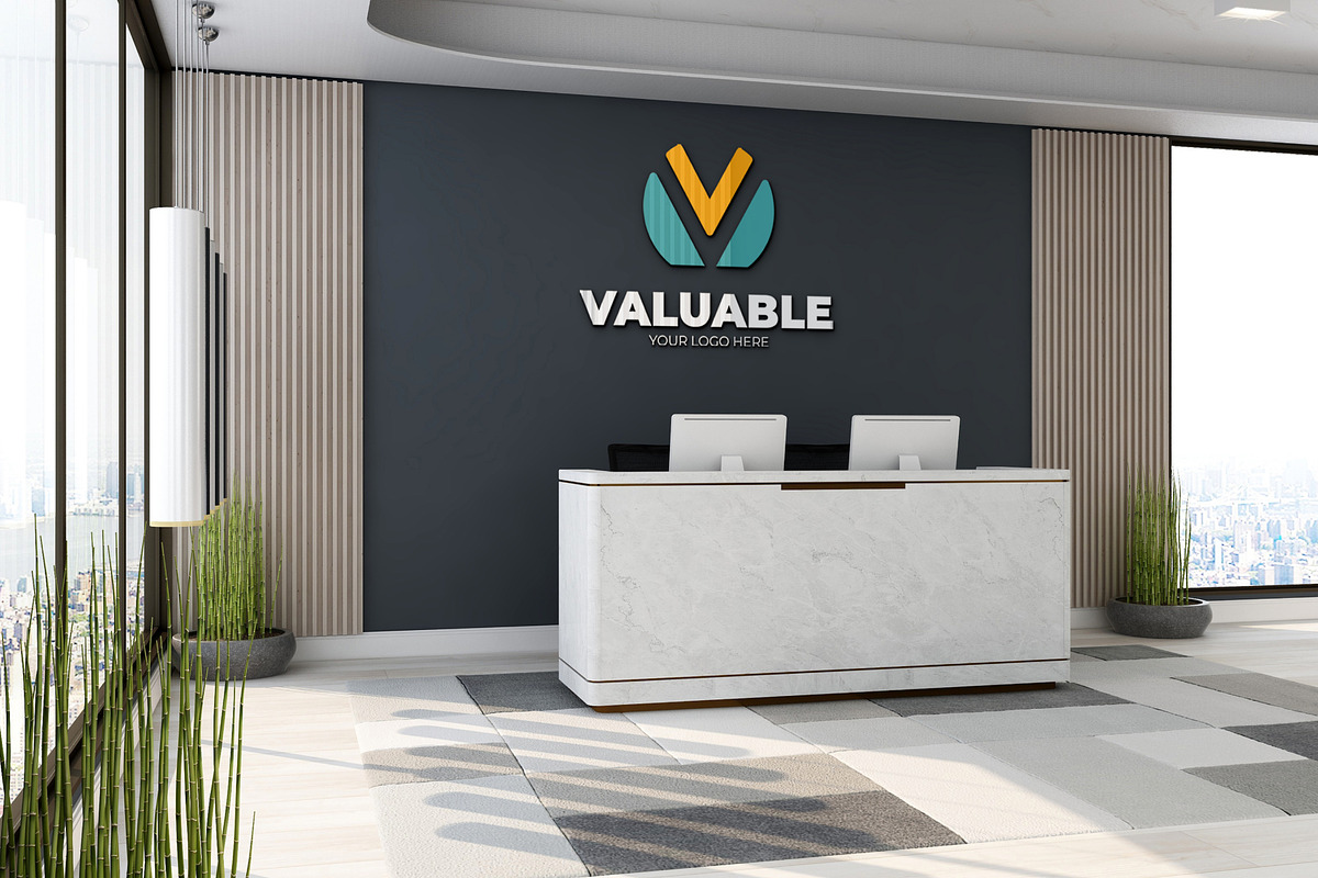 PSD Office Wall Logo Mockup, an Advertising Mockup by Ayy (Photo 14 of 23)