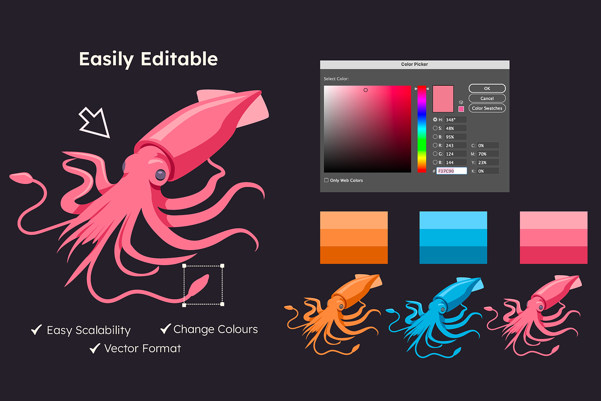 Deep Sea Creature Illustrations, an Animal Illustration by ThePixelLibrary (Photo 7 of 11)