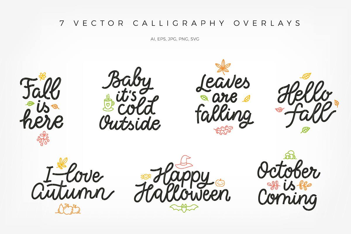 Autumn Collection, vector letterings, an Illustration by Nina's Illustration Shop (Photo 3 of 5)
