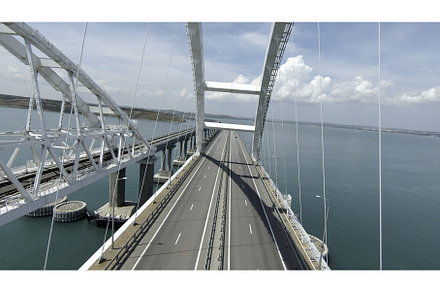 Huge white bridges over the ocean, a Nature Photo by Media Whale Stock