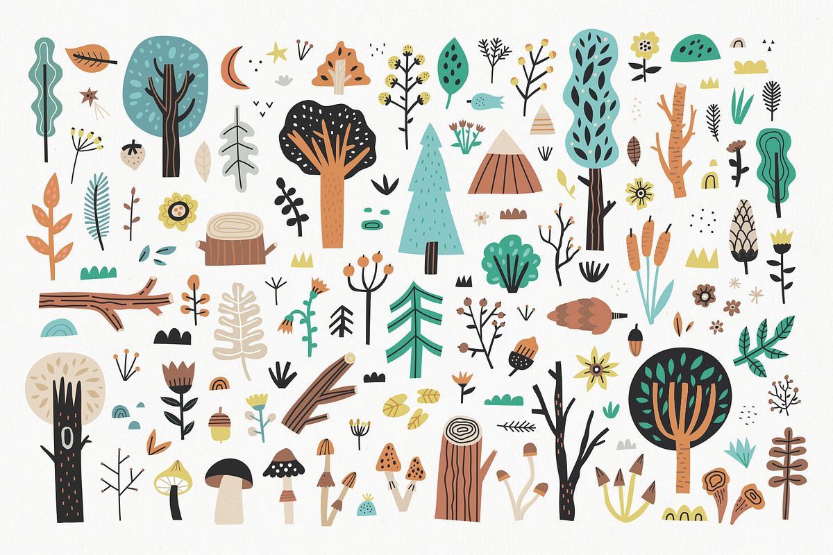 Woodland | 100% hand drawn clipart, an Animal Illustration by Olia (Photo 3 of 17)