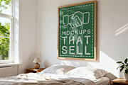 Bedroom ISO Poster Frame Mockup, a Mockup by DesignRocket (Thumbnail 5 of 9)