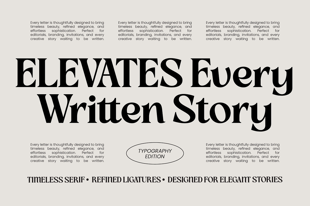 Slow Bar Stories Display Serif, a Serif Font by AmorfaType (Photo 3 of 8)