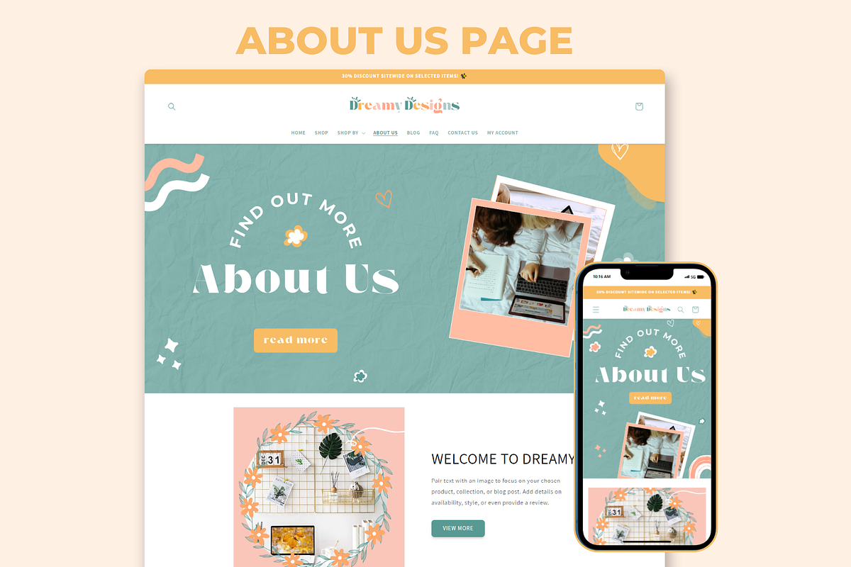 Shopify Theme Dreamy Designs, a Shopify Template by Websiteboy (Photo 2 of 10)